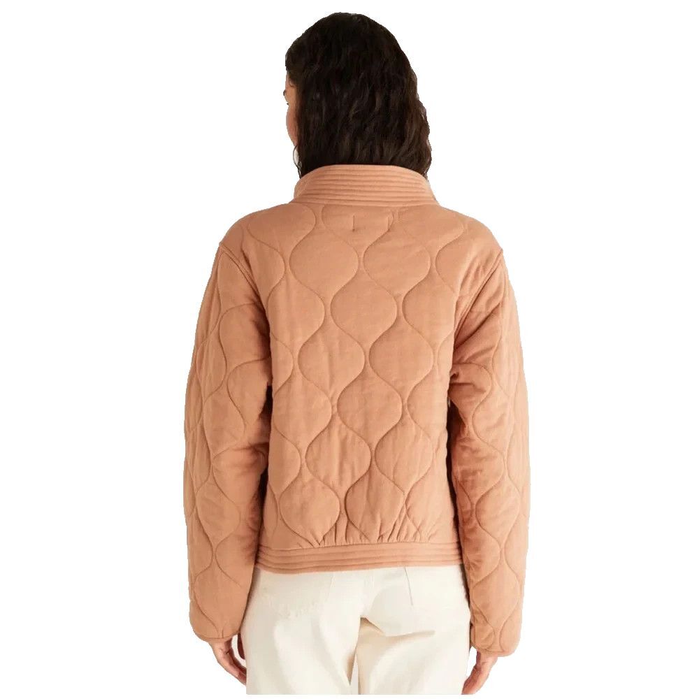 Z Supply Redwood Tan Short Boxy Quilted Jacket Size M Transition Piece Casual - Picture 12 of 13